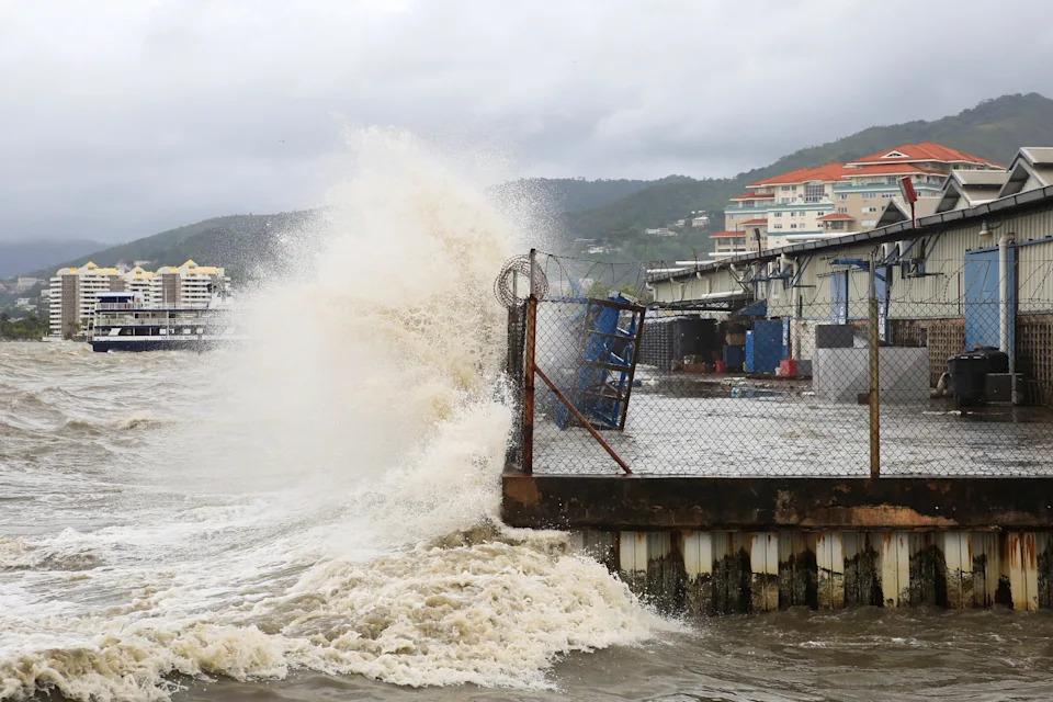 Storm surge against coastal infrastructure, physical risk requiring governance oversight